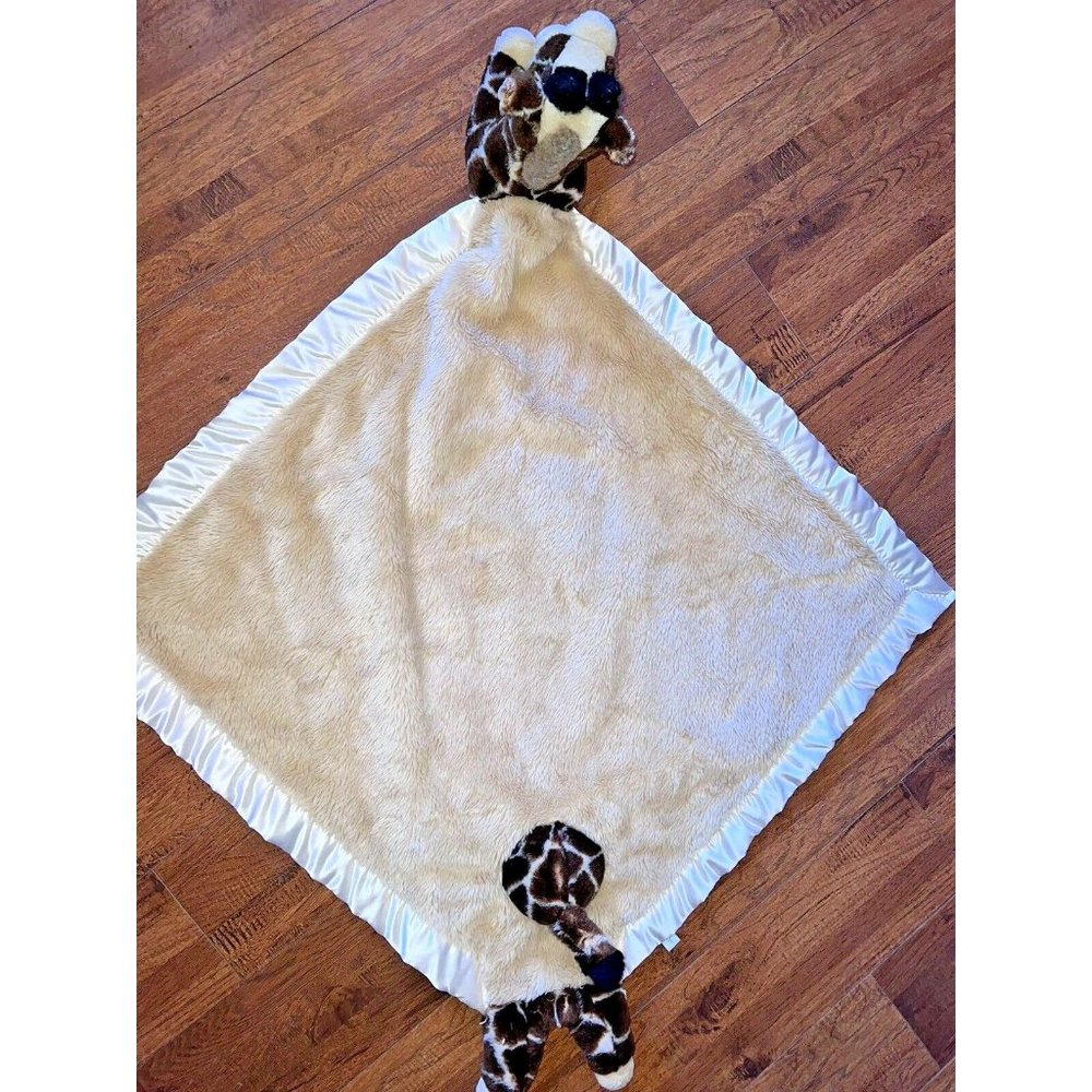 My Banky Lovey Plush Giraffe Nelson Security Blanket Brown Satin Trim  (28 x 26)